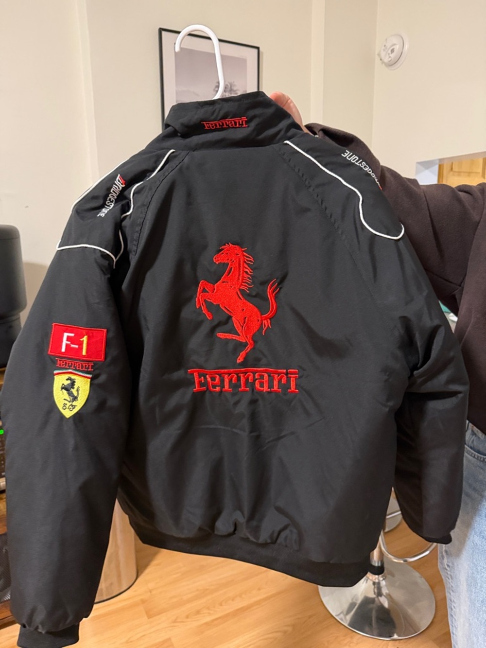 Ferrari Black and Red Logo Racing Jacket - Picture 2 of 6